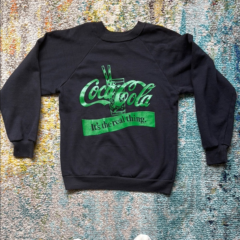 Coca Cola Black and Green Sweatshirt